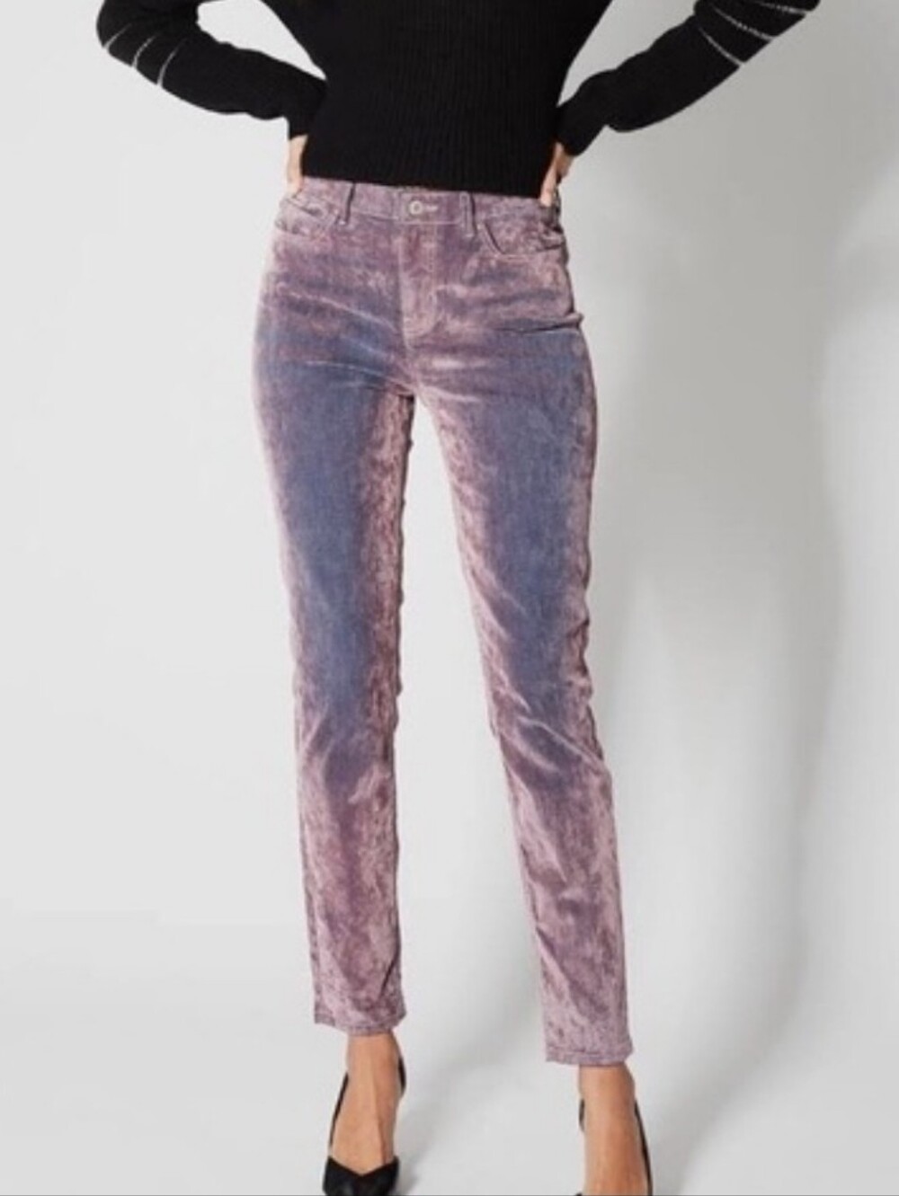 Guess 1981 Skinny Jeans Made In Italy Purple Velvet Bormio Pink Y2K Size 27 / 4